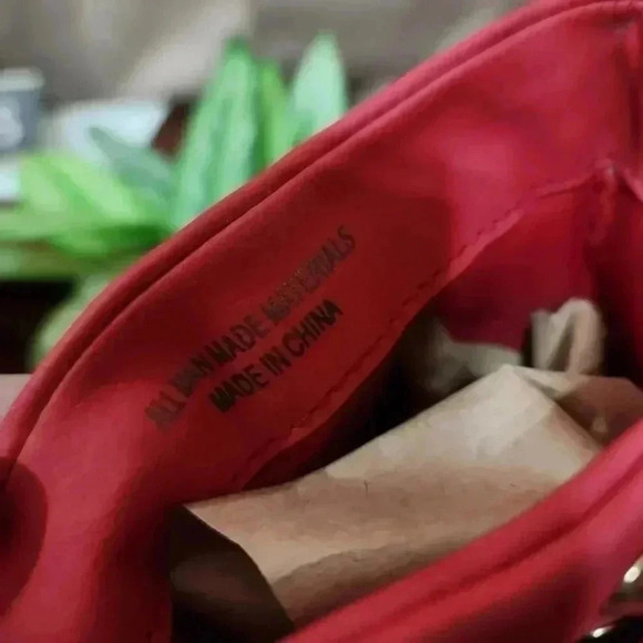 Studded red Peep toe booties.  Size 10 - Picture 9 of 11